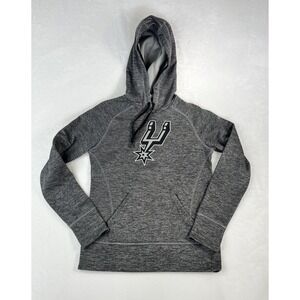 Adidas San Antonio Spurs Women's Gray Small Pullover Hoodie Thumbholes Climawarm